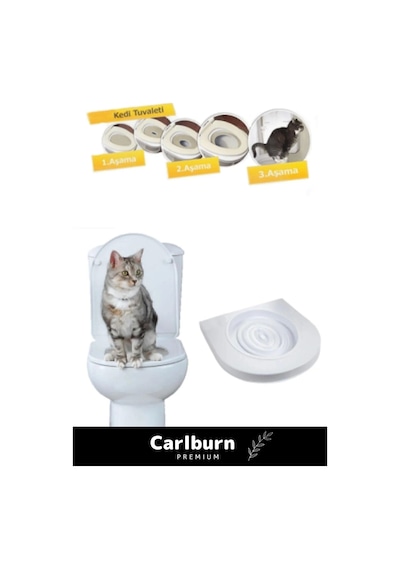 Carlburn Özel Üretim Klozet Alıştırma Kapağı Kum Kabı Yavru Yetişkin Kedi Tuvalet Eğitim Seti