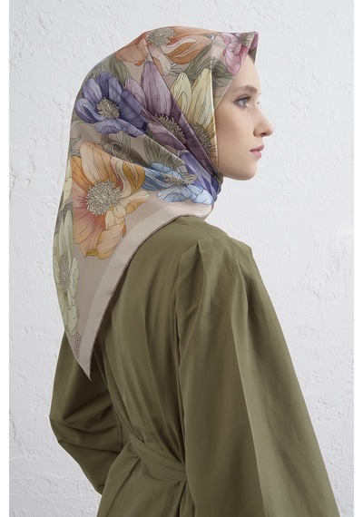 Armine Sura İpek Eşarp -2025/2026 -9403 Vizon