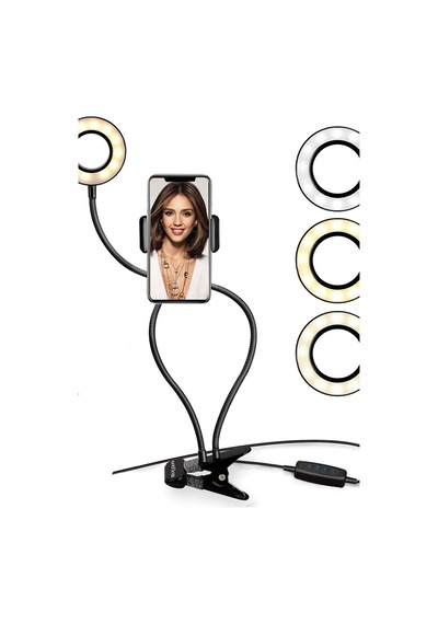 Led Ring Light Youtuber Light Stüdyo Işığı Akrobat Selfie Led Masa Lambası 3 Renk Işıklı 2in1