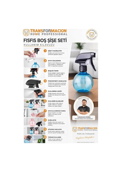 Transformacion 2'li 250 Ml Kuaför Temizlik Çiçek Spreyi Fısfıs Boş Şişe Seti 711683