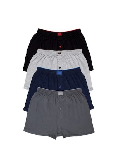 Tutku Erkek Karışık Renk Penye Düğmeli Boxer 12 Li 001
