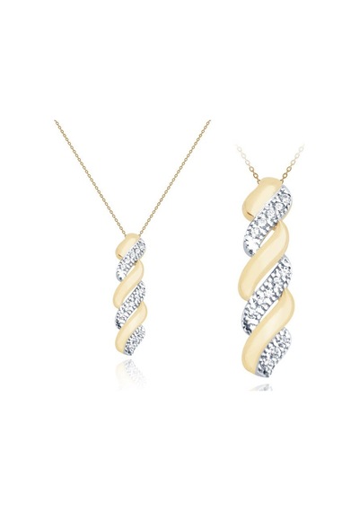 Diamond Line - Gülaylar - Sarı Beyaz Altın 14 Ayar Trend Kolye Standart N11.24576