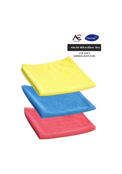 Solare Microjet Mikrofiber Temizlik Bezi Çok Renkli 3'lü 40 x 40 CM