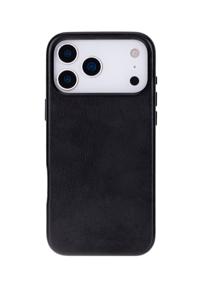 Bloomcase Premium Mono Obsidian Black Apple iPhone Uyumlu 17 Pro Max/ 18 Pro Max 6.9" Hakiki Deri Magsafe Kılıf Siyah
