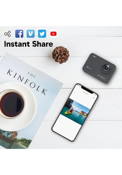 V50x 4k 30fps Aksiyon Kamera Ve Aksesuar Seti 20mp Wifi Aksiyon Kamerası Ipx7 Su Geçirmez Eıs 2.0 Çift Ekran, Dokunmatik Ekranlı, 2x 1350mah Pil Ve Aksesuar Kiti Diğer