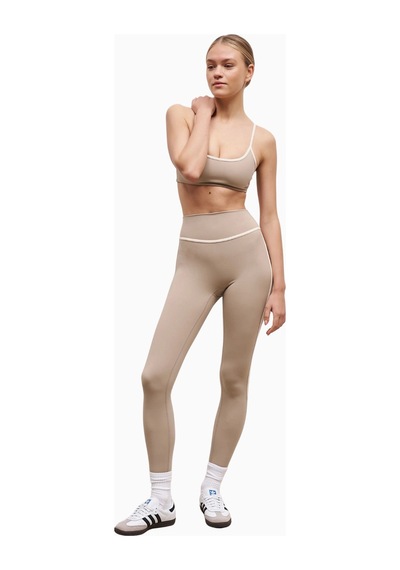 Because Of Alice Base Contrast Trim Cami Bra Tamamlayıcı Spor Sütyeni Bej