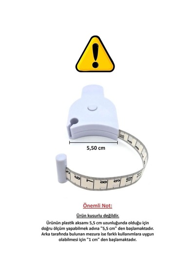 Baş Ve Vücut, Kafa Çevresi Ölçüm Aleti Bel Ölçme Metresi Mezura Terzi Ölçü Metresi Ergonomik 1.52 M