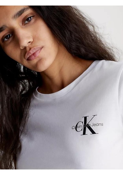 Calvin Klein Kadın T-shirt Ck Logo Beyaz