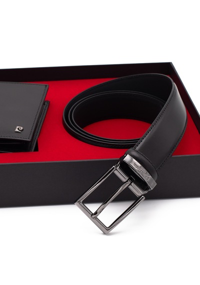Pierre Cardin Deri Cüzdan & Kemer İkili Set Pc2209k-2016a55 Siyah