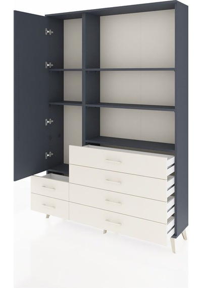 Arges Dolap 7 Raflı 6 Çekmeceli Tek Kapaklı 132x30x195 Antrasit-antrasit/aytaşı Antrasıt/aytası Arges Dolap 7 Raflı 6 Çekmeceli Tek Kapaklı 132x30x195 Antrasit-antrasit/aytaşı Antrasıt/aytası