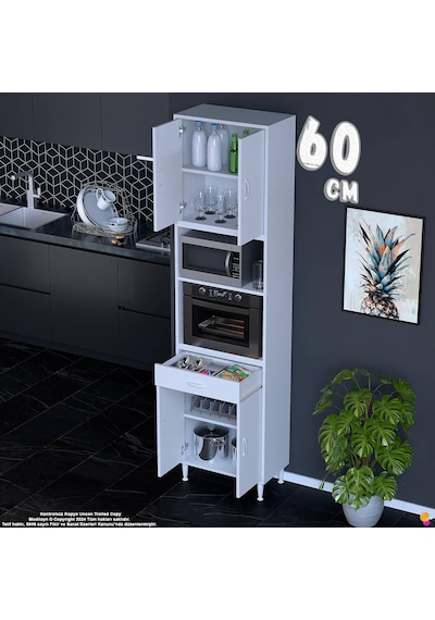 Modilayn Ece Fırın Bölmeli Kapaklı Çekmeceli Çok Amaçlı Dolap - Kahve Ve Mutfak Köşesi 60 Cm Beyaz Modilayn Ece Fırın Bölmeli Kapaklı Çekmeceli Çok Amaçlı Dolap - Kahve Ve Mutfak Köşesi 60 Cm Beyaz