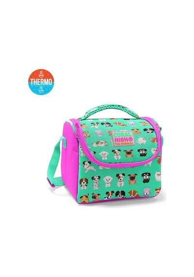 Coral High Kids Su Yeşili Pembe Köpek Desenli Thermo Beslenme Çantası 11715