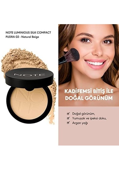 Luminous Silk Compact Powder 02 Natural Mat Bitişli Toz Yüz Pudrası Natural 0