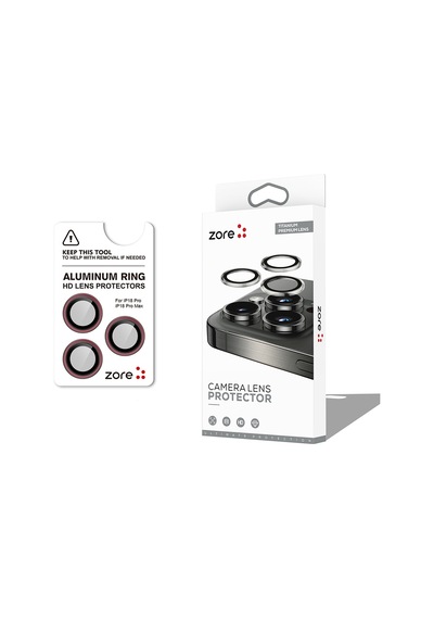 İphone 18 Pro Kamera Lens Koruyucu Cl-12 Premium Safir Parmak İzi Bırakmayan Anti-reflective Bordo