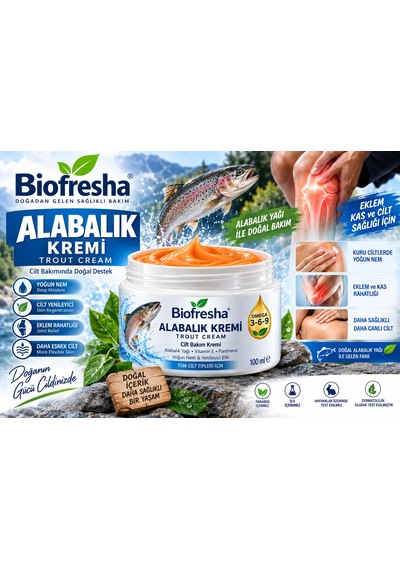 Biofresha Alabalık Teskin Bakım Acı Giderici Masaj Kremi 100 Ml