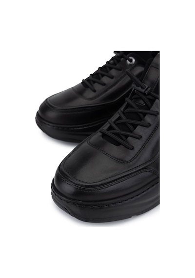 Tamer Tanca Erkek Hakiki Deri Siyah Sneakers & Spor Ayakkabı 298 3138-2527 Erk Ayk Sk25-26 Sıyah Atlas Siyah