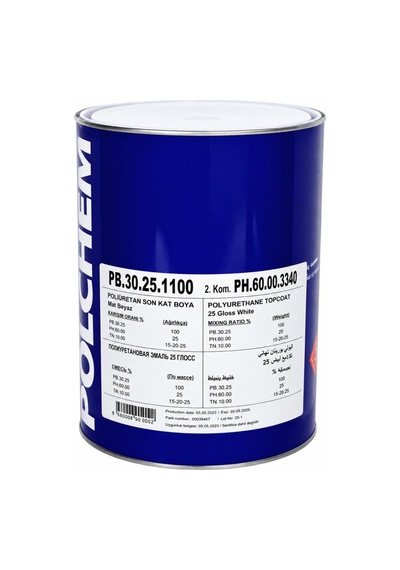 Polchem Pb-30.25 Mat Poliüretan Boya 12+3 Kg Beyaz