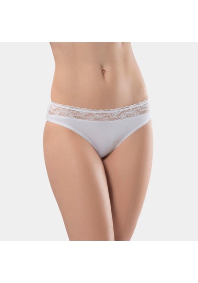 Türen Kadın Beli Dantelli Likralı 2'li Pamuklu Bikini Külot 262/beyaz Beyaz