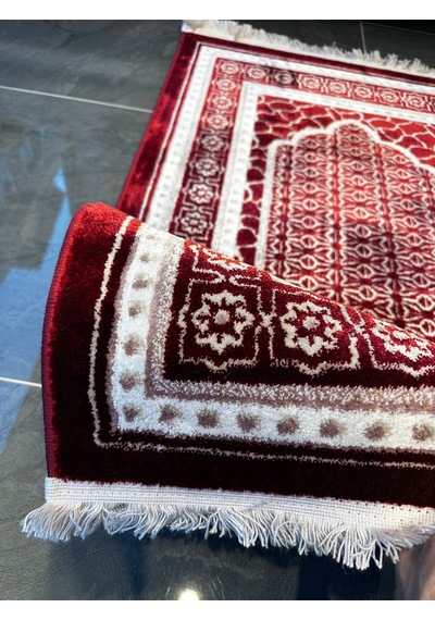 Seccade Dokuma Halı Seccade Püsküllü 80x125 Bordo