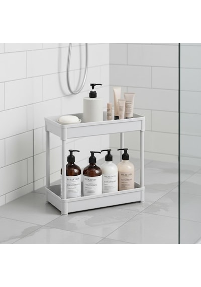 Ayrex 2 Katlı Antrasit Banyo Ve Mutfak Tezgah Üstü Düzenleyici Raf Çok Amaçlı Plastik Organizer, Baharatlık, Diğer