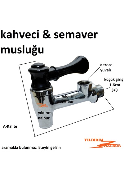 Kahveci Semaver Musluğu 3/8 Derece Girişli Semaver Çay Musluk Diğer