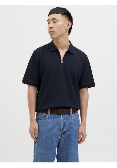 Jack & Jones Jjeaustın Zıp Polo Ss Noos Navy Navy