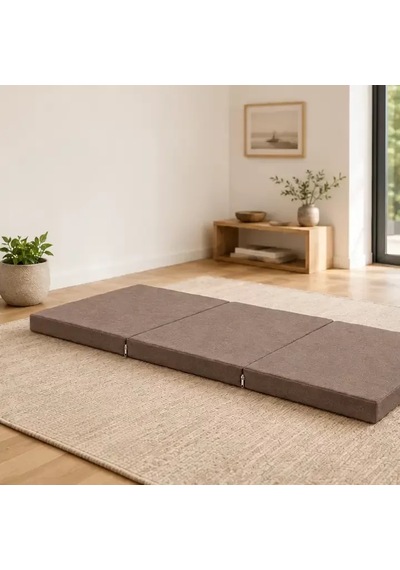 Üç Parçalı Katlanır Minder 60 180 7 Cm Kahve