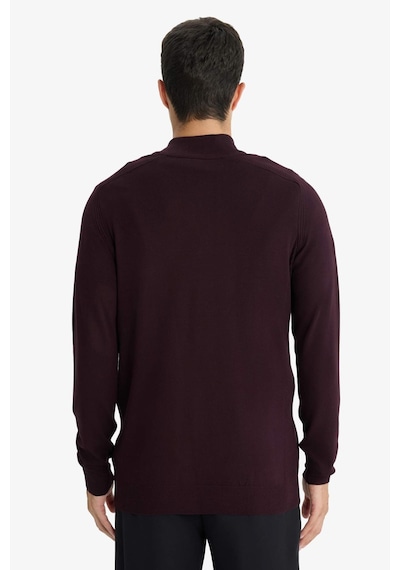 Defacto Standart Fit Yarım Fermuarlı Triko Kazak D0624ax25aubr34 Bordo