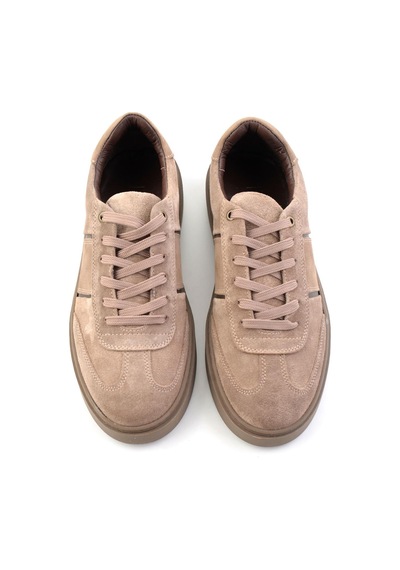 Bambi Vizon Süet Hakiki Deri Erkek Sneaker E01789045102