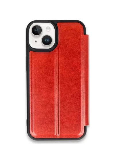 Newface Apple İphone 15 Kılıf Flip Cover - Kırmızı