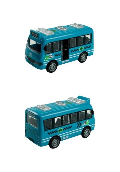 Minibüs Araba Oyuncak Otobüs - Kapıları Açılabilen Sürtmeli Pilsiz Güvenli Model