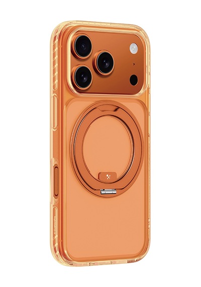 Apple Uyumlu iPhone 17 Pro Max  Kılıf M-safeli Airbag Standlı Amazingthing Titan Pro Magspin Kapak Turuncu Turuncu