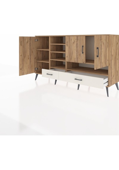 Kronos Konsol 8 Raflı 2 Çekmeceli 3 Kapaklı 176x59x99 Çam-çam/ayt Çam-çam/aytaşı