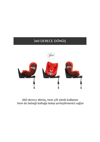 Cybex Sirona Zi Isize Plus (Soho Grey) 360 Derece Dönen Adac Ödüllü Isofix Bebek Oto Koltuğu 0-18 Kg
