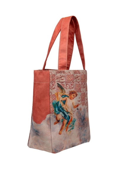 Dogo Kadın Vegan Krem Large Tote Bag - Angel's Dream Tasarım Multicolor