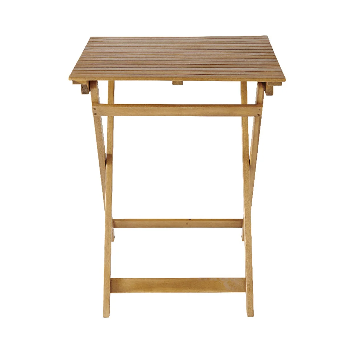 Bahçe Balkon Masası Ahşap Katlanır Yer Kaplamaz 60 60 Cm Açık Kahverengi