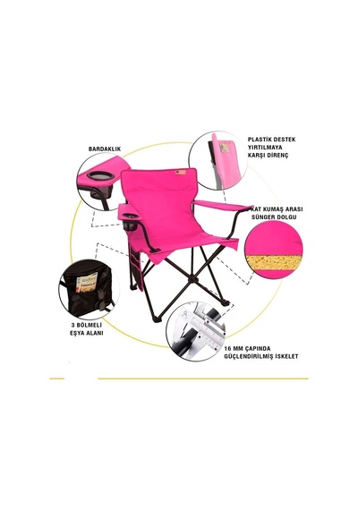 Funky Chairs V2 Pembe Lüks Kamp Sandalyesi Pembe