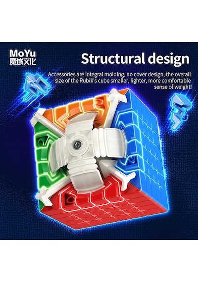 Xmdcuber Moyu Meilong 6 M Speed Cube 6 X 6 Manyetik Çıkartmasız, Meilong 6 M V2 Speed Cube 6x6x6 Manyetik Sihirli Kü