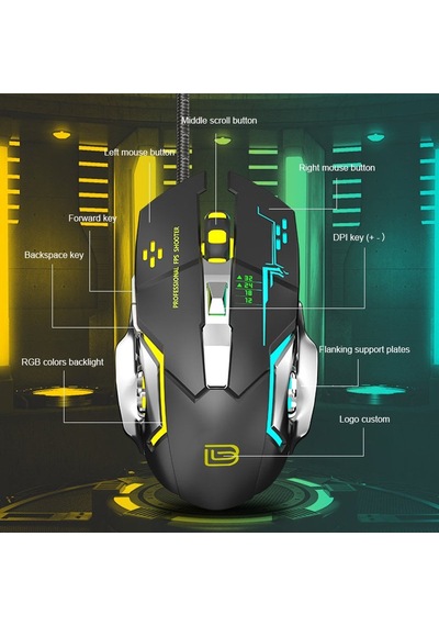 Bajeal G8 Kablolu Işıklı Oyuncu Mouse 000102