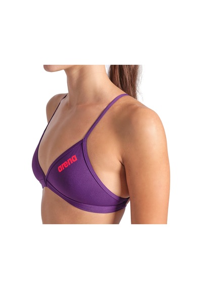 Arena Team Swim Top Tie Back Solid Kadın Mor Yüzücü Bikini Üstü 004768930 Mor