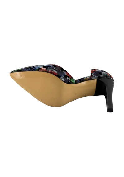 Hobby 27448 Baskılı Deri Stiletto Kadın Ayakkabı Siyah Baskılı