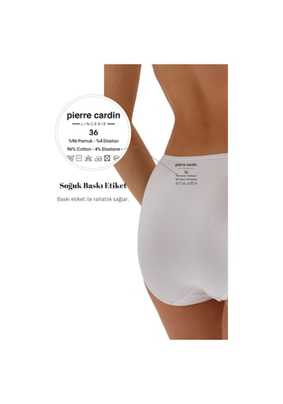 Pierre Cardin Kadın 3'lü Ekonomik Paket Ten 2033 Maxi Cut Pamuklu Basic Külot