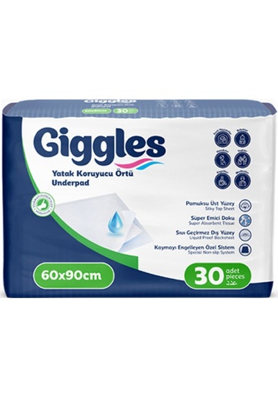 Giggles 60x90 Yatak Koruyucu Örtü 1 Paket 30adet