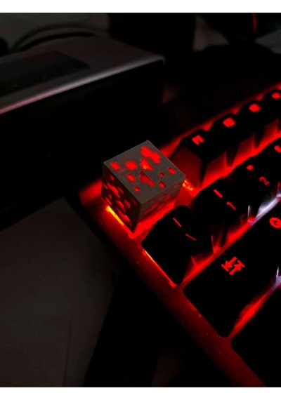 2 Adet Minecraft Ore Işık Geçiren Piksel Maden Bloğu Tasarımlı Rgb Uyumlu Mekanik Klavye Tuşu
