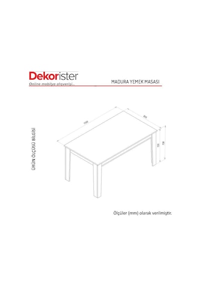 Dekorister Madura Yemek Masası Safir - Hazeran