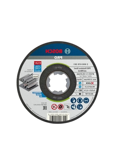 Düz Kesme Diski Seti, Ø115 Mm, Inox Ve X-lock Uyumlu