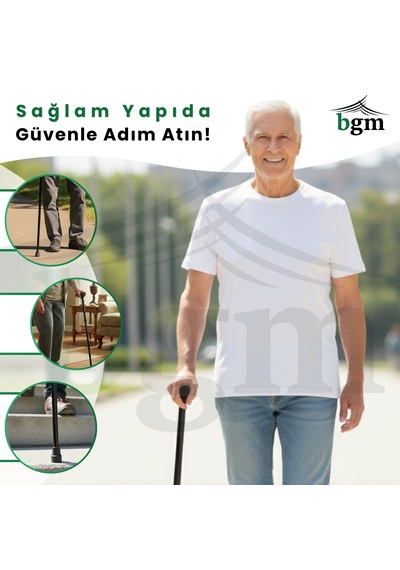 Baston Katlanabilir Denge Bastonu Yüksek Kalite Ayarlanabilir Baston Siyah