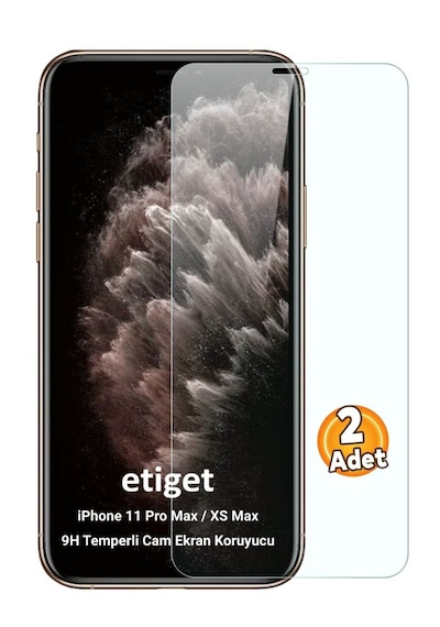Apple Uyumlu   iPhone 11 Pro Max / Xs Max Temperli 9h Cam Ekran Koruyucu 2 Adet