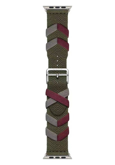 Watch 42mm Uyumlu Ezsp Krd-97 Sarmal Örgü Tasarımlı Kordon-haki