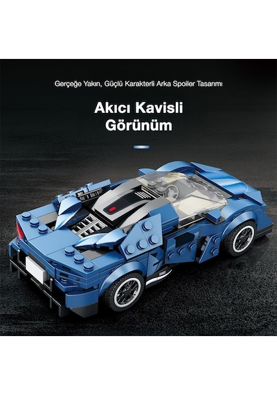 Reobrix Creator 805 Koenigsegg Agera Mavi Spor Araba Yaratıcı Yapı Blok Seti Building Blocks - 298 Parça